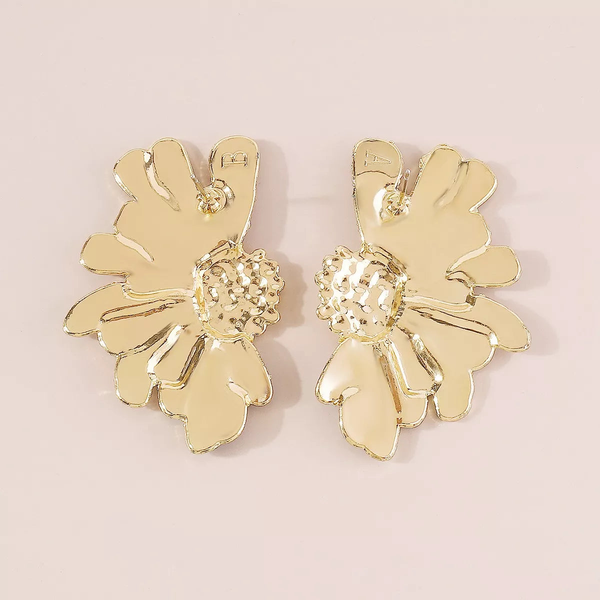 Enamel Flower Stud Earrings – Gold – main view – Varex HQ
