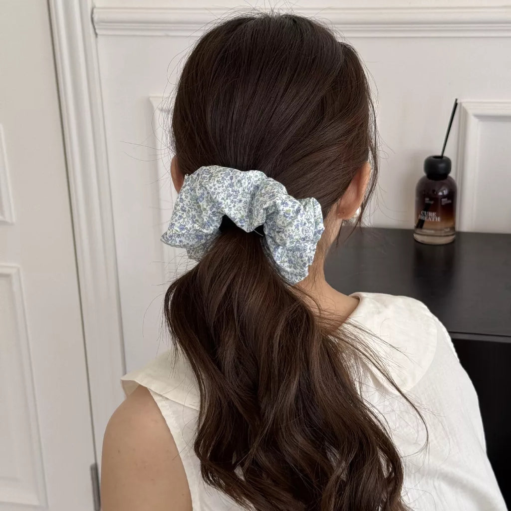 Floral Hair Scrunchie Set (6-Piece) – Polyester, additional product photo – Varex HQ