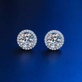 Moissanite Stud Earrings – 1 Carat Sterling Silver – view 1 – Varex HQ