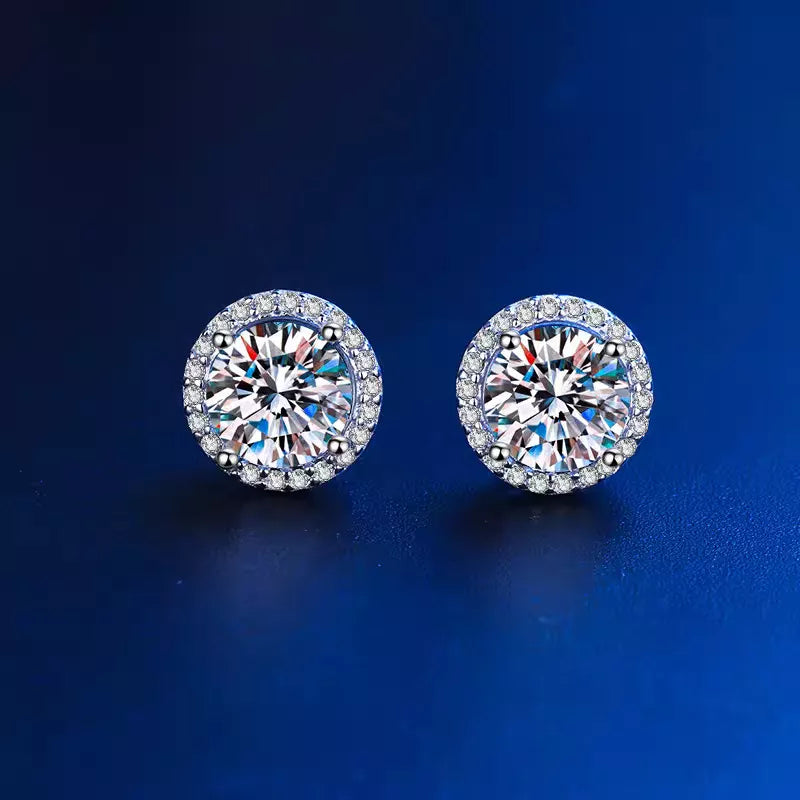 Moissanite Stud Earrings – 1 Carat Sterling Silver – view 4 – Varex HQ