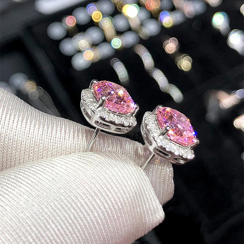 Cushion Cut CZ Halo Studs