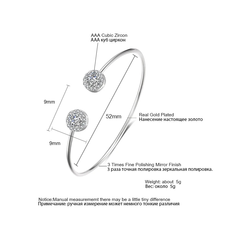 Women’s Gold Geometric Open Cuff Bangle | Teardrop & Rectangle Cubic Zirconia Bracelet
