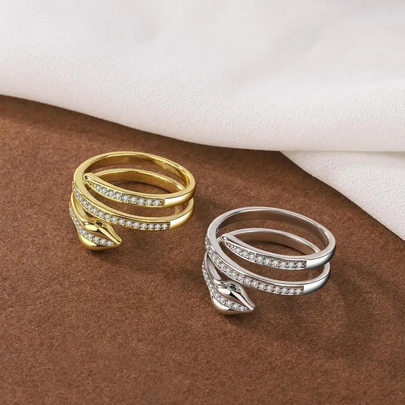 Coiled Silver Snake Ring