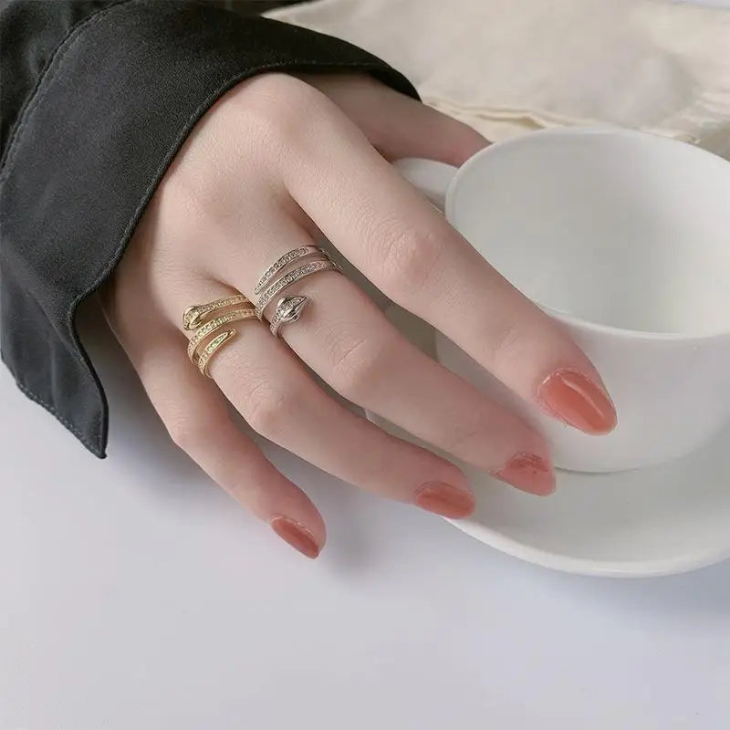 Coiled Silver Snake Ring