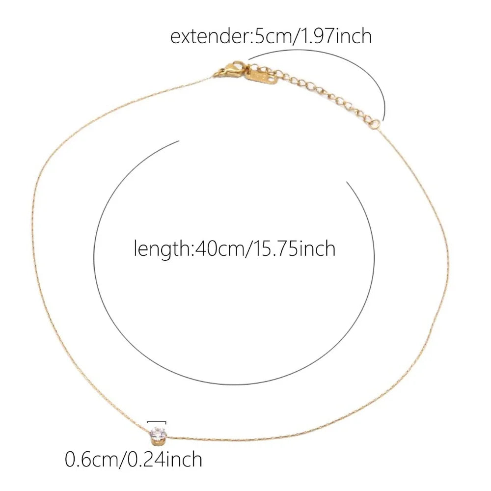 Dainty Gold CZ Necklace