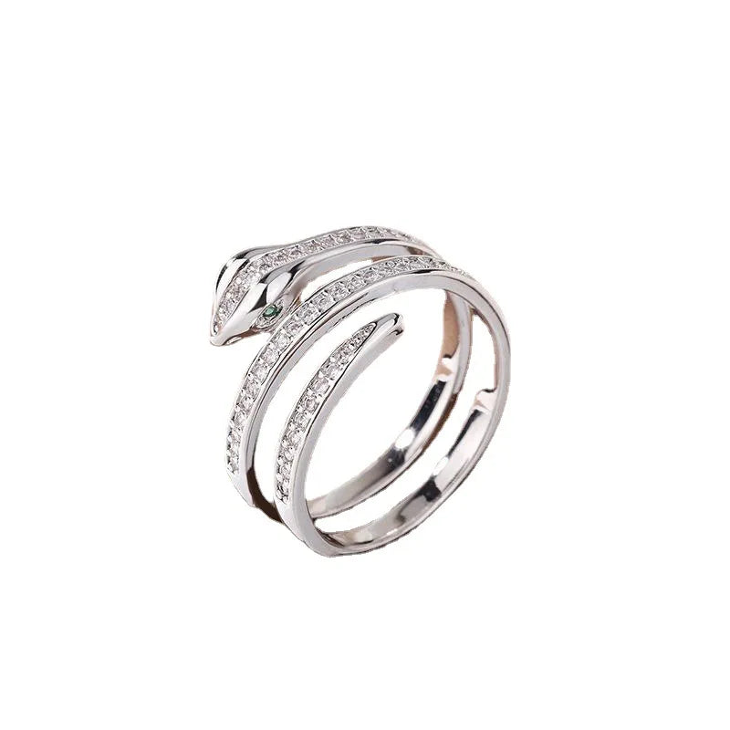 Coiled Silver Snake Ring