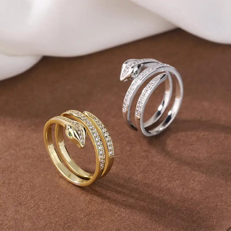 Coiled Silver Snake Ring
