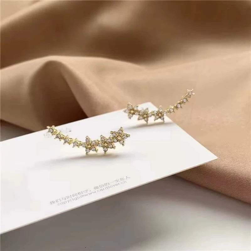 Silver Floral Sweep Earrings