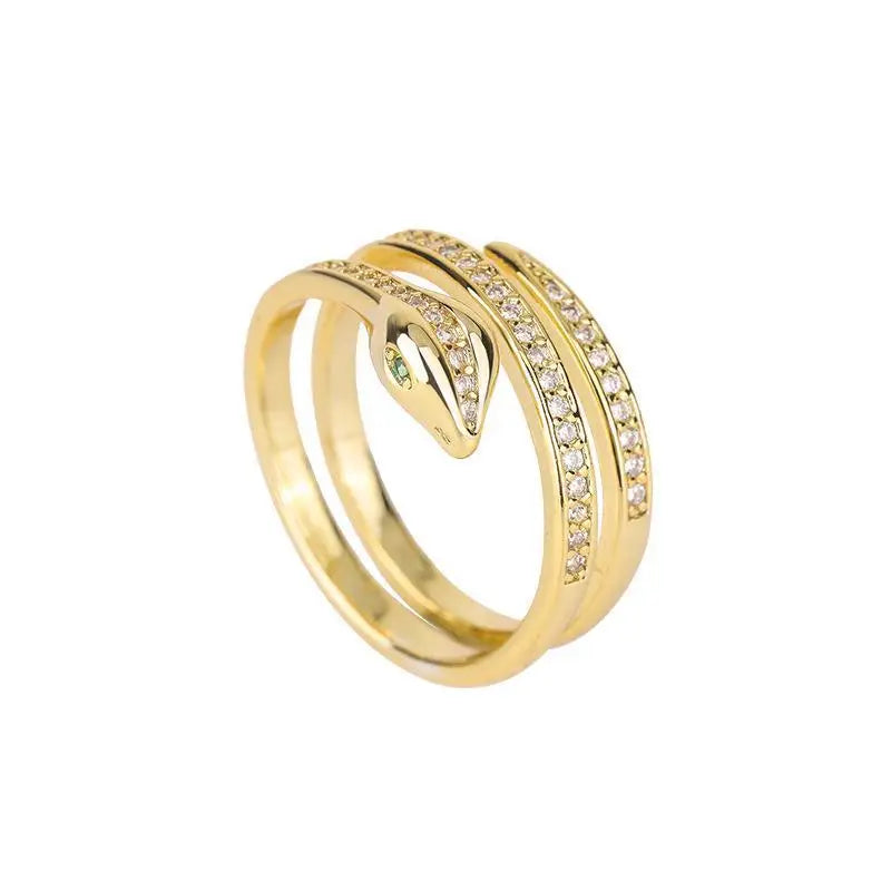 Coiled Silver Snake Ring