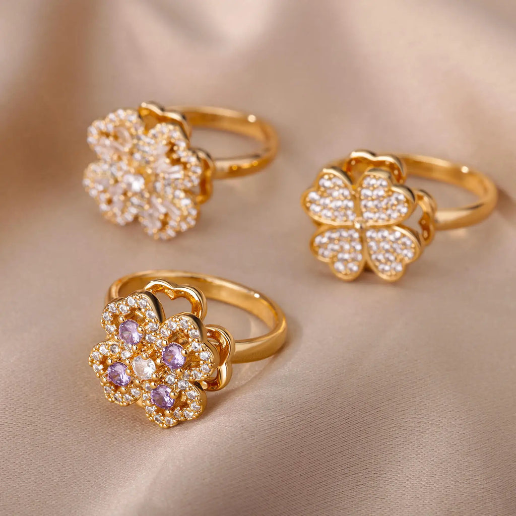 Spinning Clover Ring