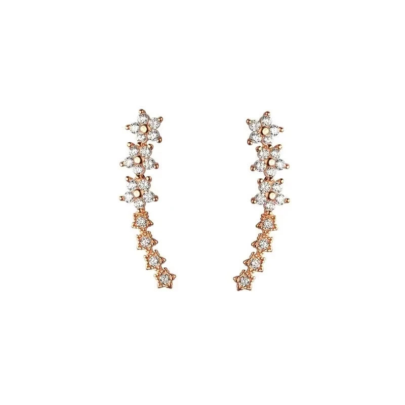 Silver Floral Sweep Earrings