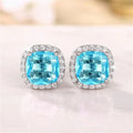 Cushion Cut CZ Halo Studs