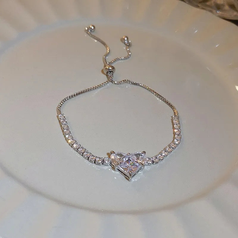 Adjustable Crystal Wave Bracelet | Gold Tennis Slider for Women & Weddings