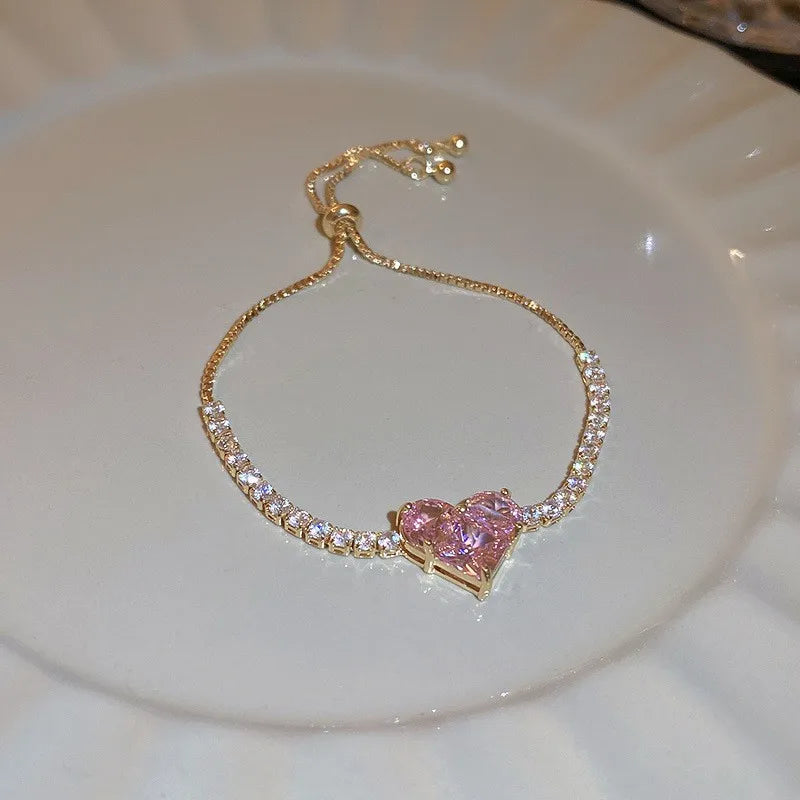 Adjustable Crystal Wave Bracelet | Gold Tennis Slider for Women & Weddings