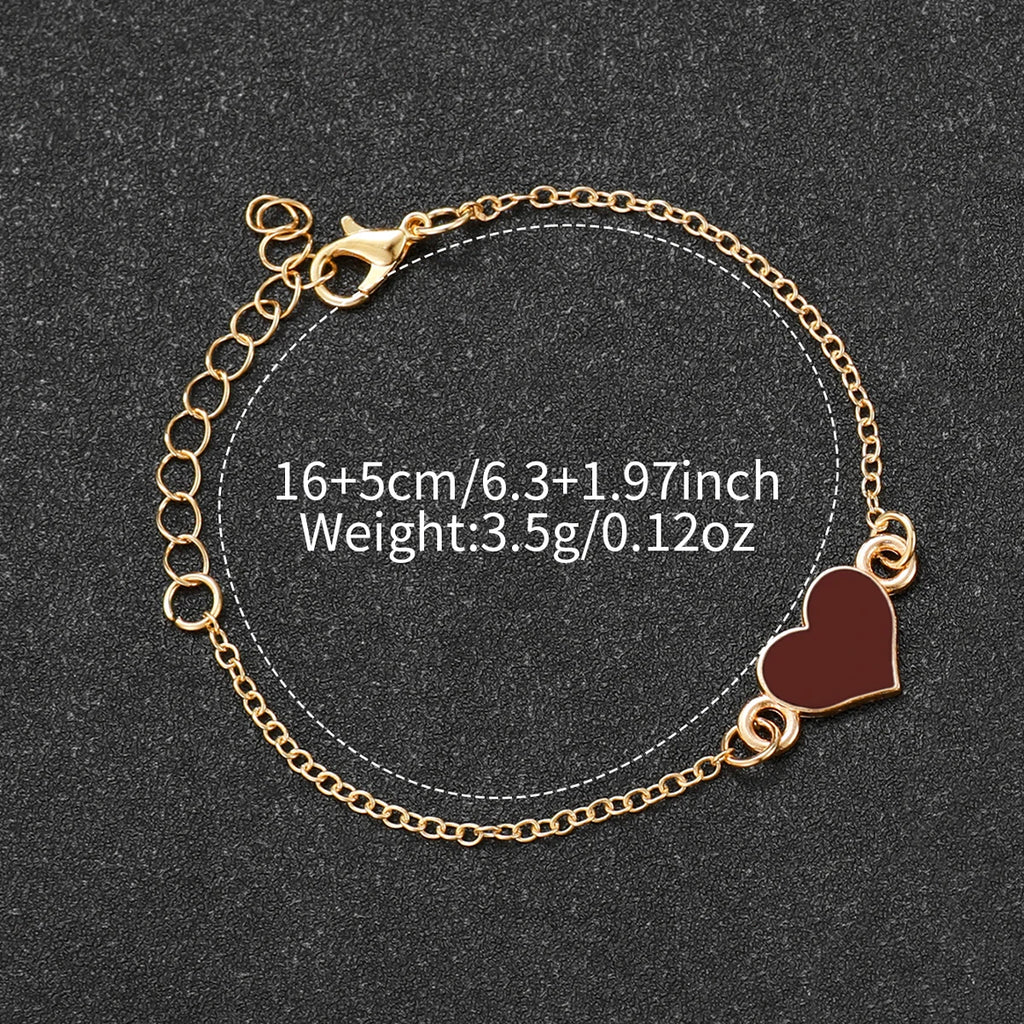 2-Pcs Women’s Square Silicone Quartz Watch & Heart Bracelet Set | Brown Dial Wristwatch (Without Box)