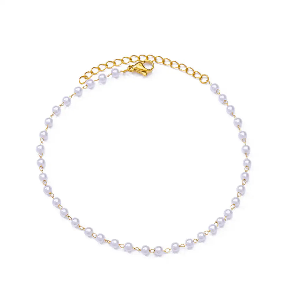 Boho Drop Anklet – Gold-Tone Stainless Steel | Varex HQ