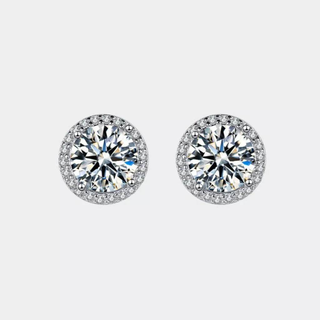 Moissanite Stud Earrings – 1 Carat Sterling Silver – view 5 – Varex HQ