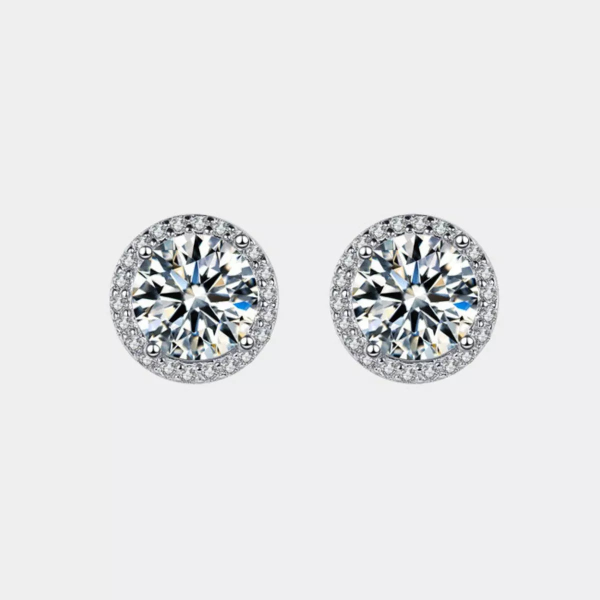 Moissanite Stud Earrings – 1 Carat Sterling Silver – view 5 – Varex HQ