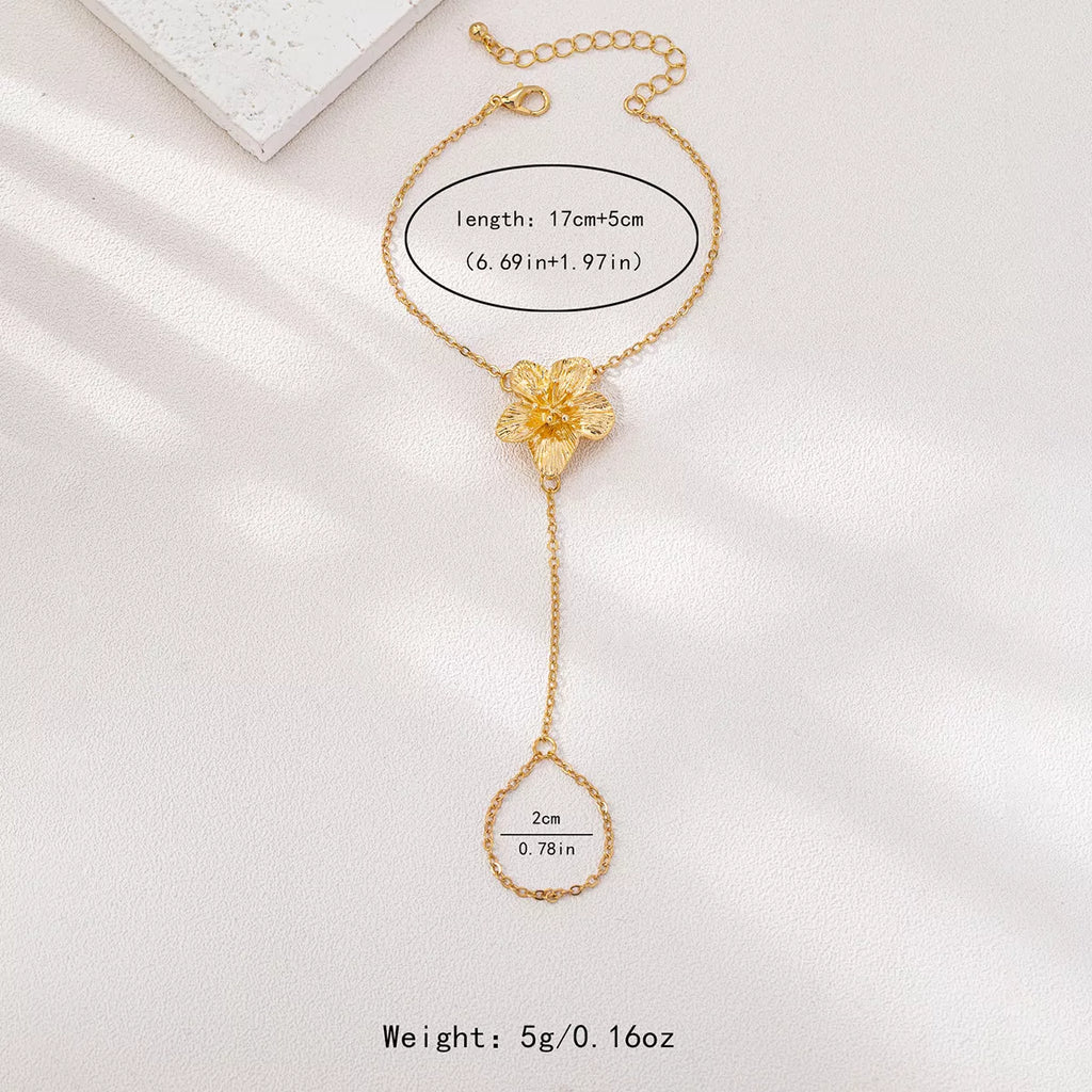 Flower Charm Chain Bracelet – 18K Gold-Plated – clasp detail – Varex HQ