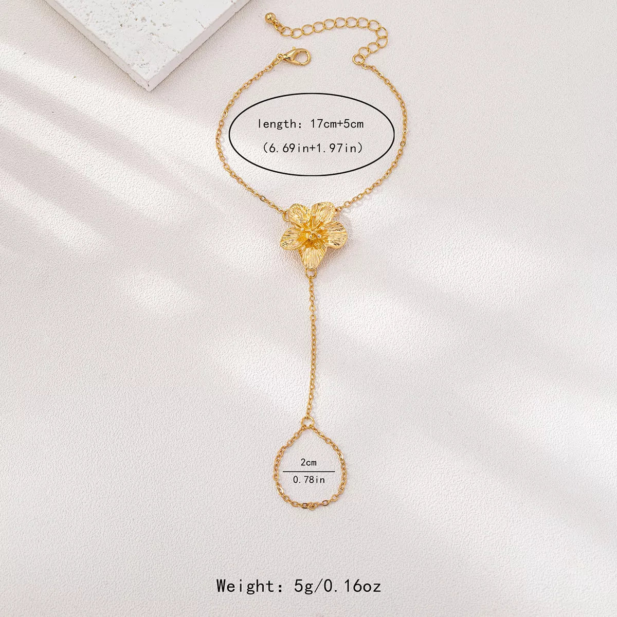 Flower Charm Chain Bracelet – 18K Gold-Plated – clasp detail – Varex HQ