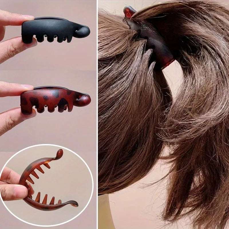 4-Piece Banana Clip Set in banana clip finish, worn in hair - Varex HQ