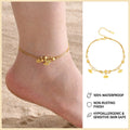 Beaded Cuban link anklet, style variation 4, stainless steel chain with beaded detail, Varex HQ