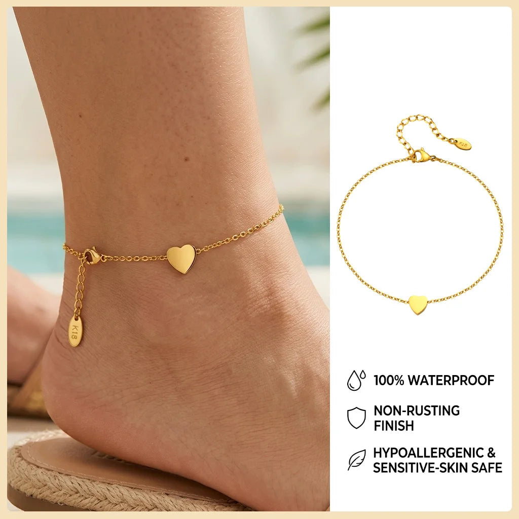 Beaded Cuban link anklet, style variation 6, stainless steel chain with beaded detail, Varex HQ