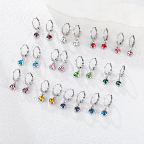 Birthstone Drop Earrings Gold or Silver-Tone – view 2 – Varex HQ