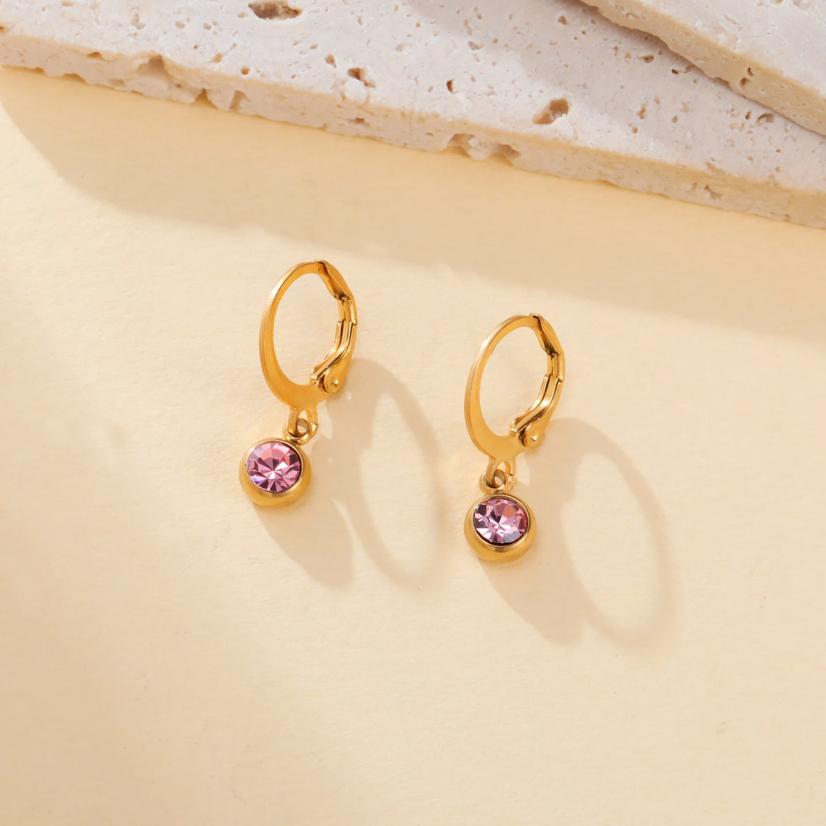 Birthstone Drop Earrings Gold or Silver-Tone – view 4 – Varex HQ