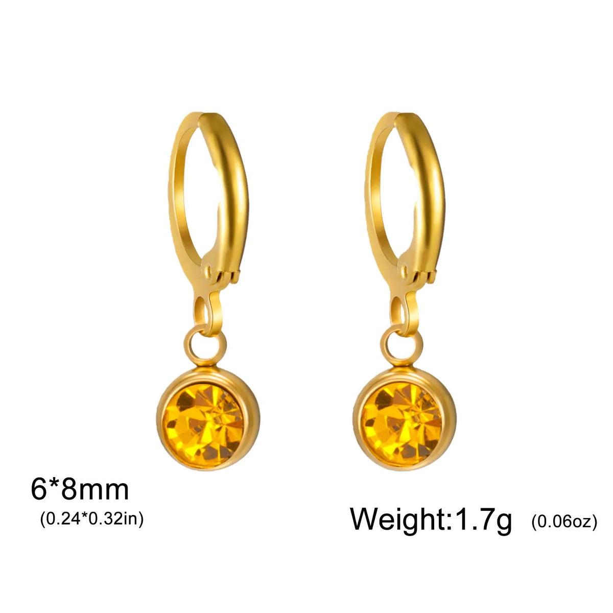 Birthstone Drop Earrings Gold or Silver-Tone – view 7 – Varex HQ