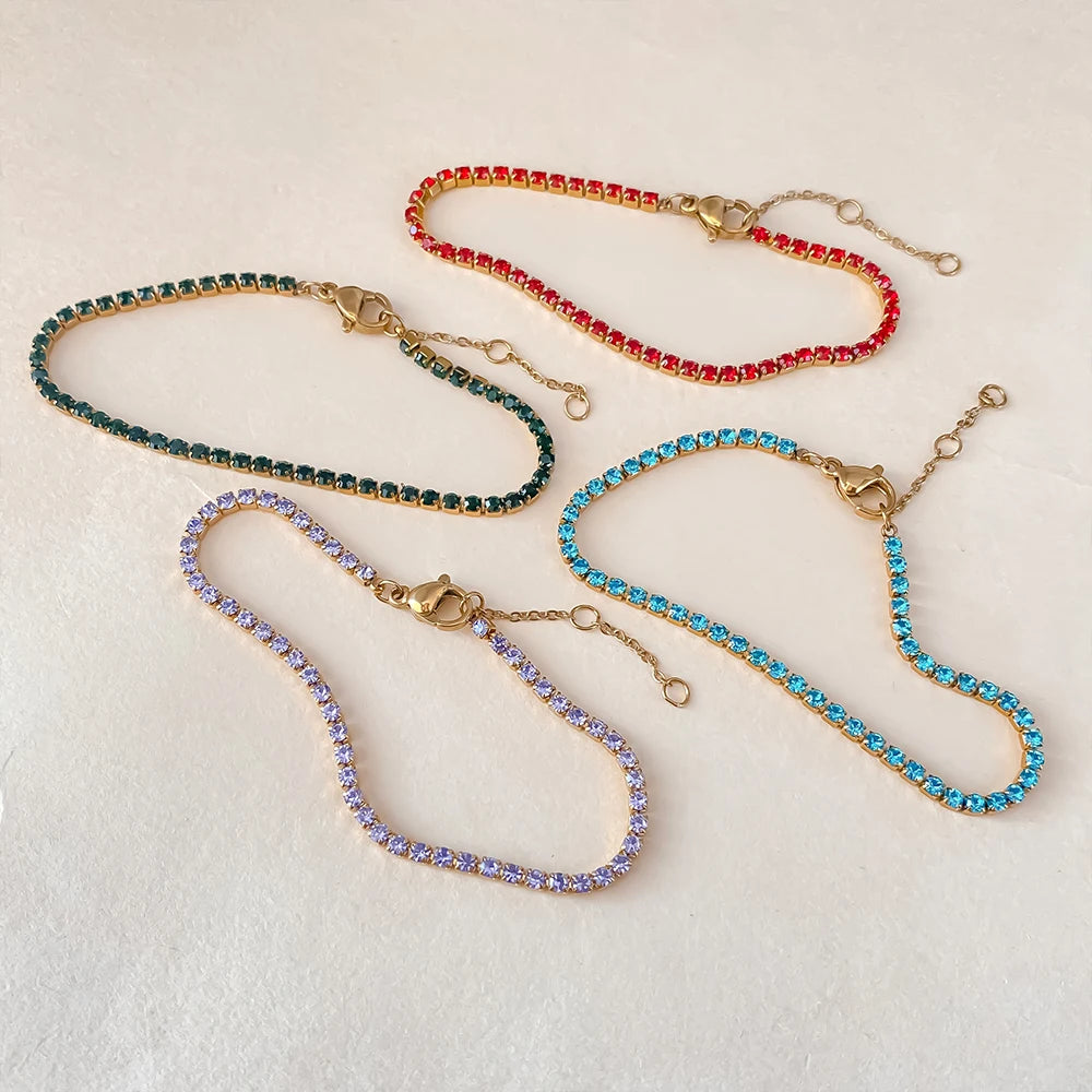 Birthstone Zirconia Bracelet – Gold or Silver-Tone, additional product photo – Varex HQ