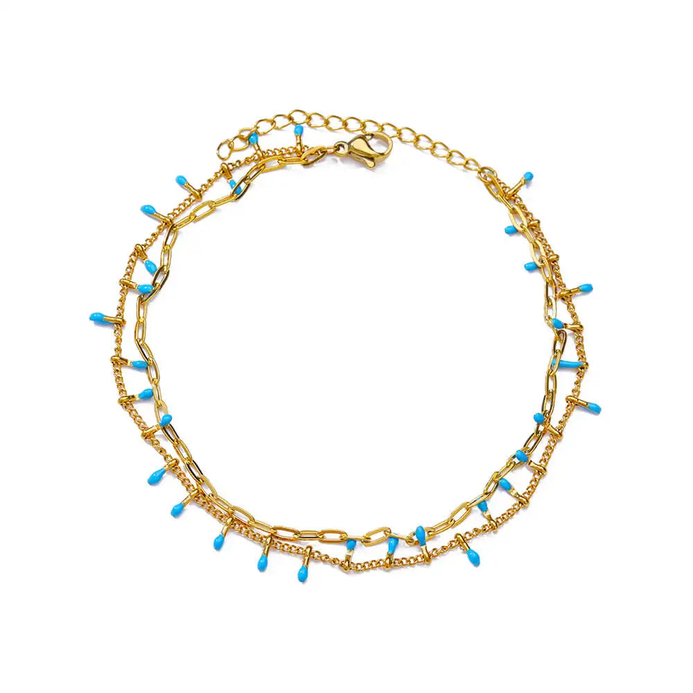 Boho drop anklet, full view, Varex HQ
