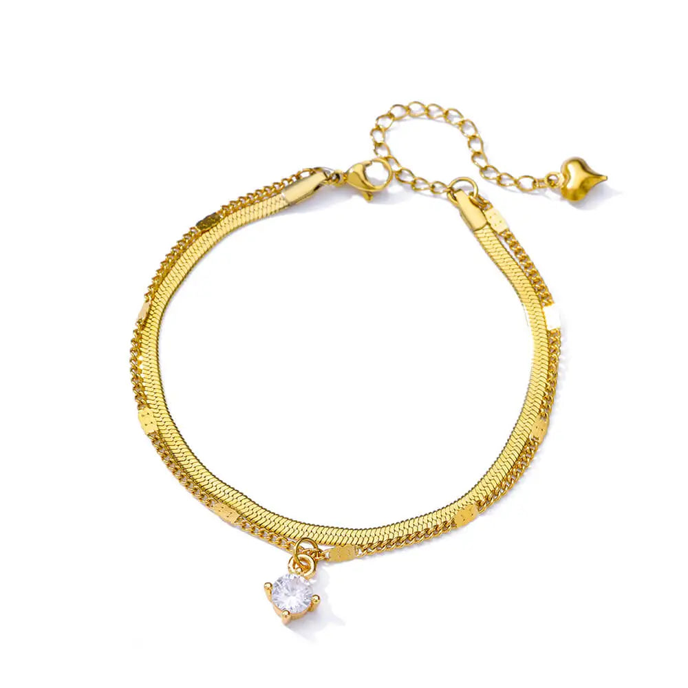 Boho drop anklet in gold-tone stainless steel, style 11, Varex HQ