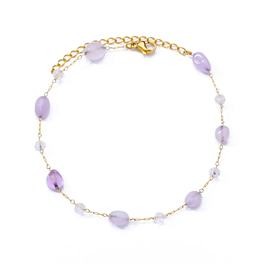 Boho drop anklet in gold-tone stainless steel, style 7, Varex HQ