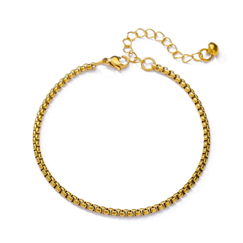 Boho drop anklet in gold-tone stainless steel, style 8, Varex HQ