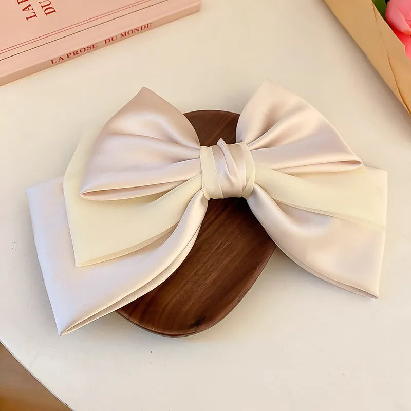 Bow Hair Clip – Cloth & Alloy, Ivory – Varex HQ