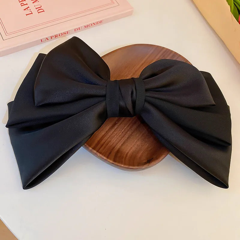 Bow Hair Clip – Cloth & Alloy, Black – Varex HQ