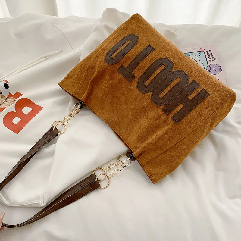 Brown canvas campus tote bag - colourway detail