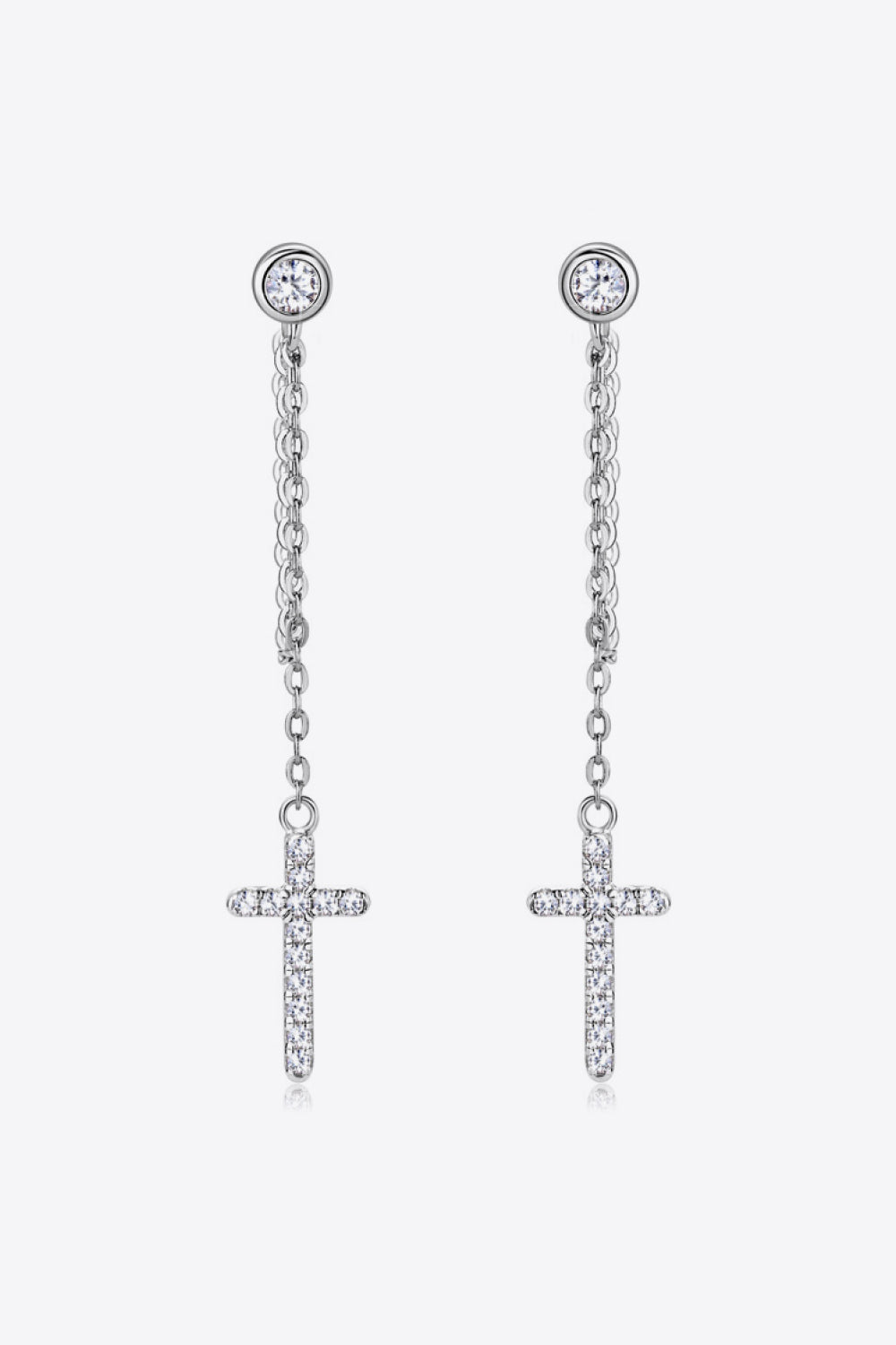 Cross Drop Earrings with Cubic Zirconia – Varex HQ