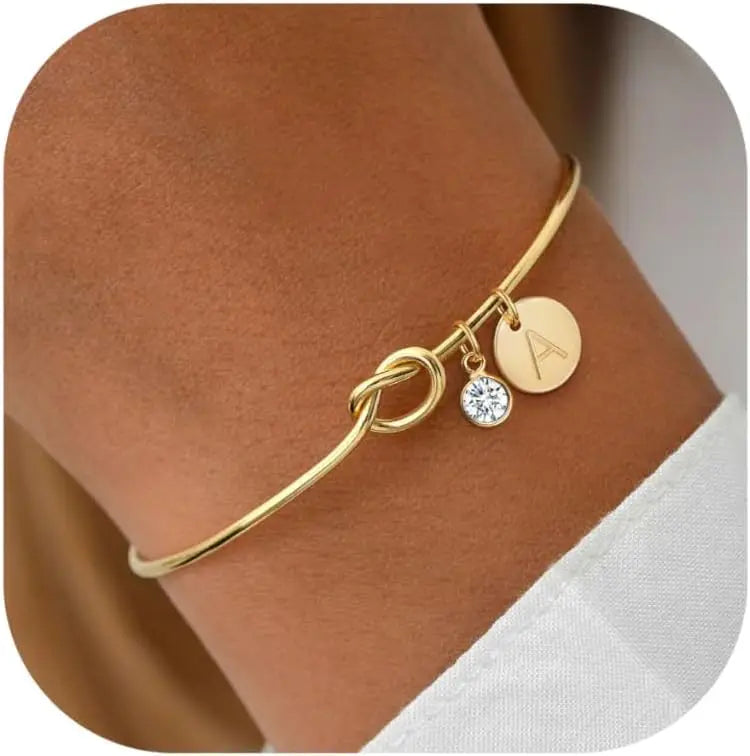 Custom Gold-Plated Birthstone Bangle Bracelet – Varex HQ