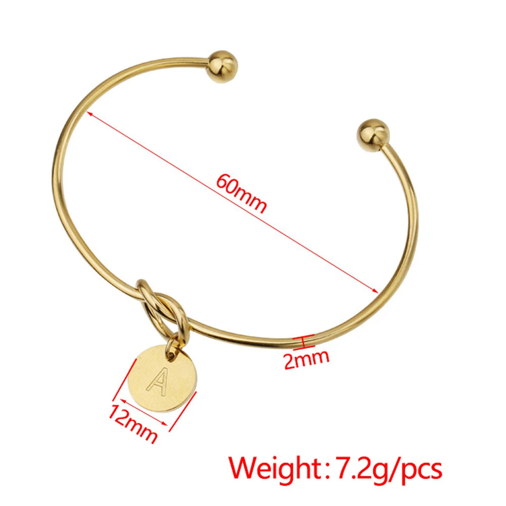 Custom Birthstone Bangle Bracelet | Gold-Plated Initial Charm Bracelet, Bridesmaid Gift, additional product photo – Varex HQ