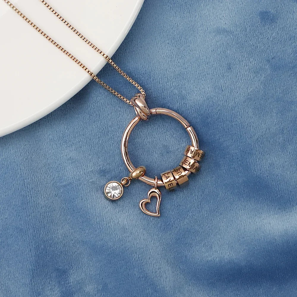Custom Birthstone Necklace | Personalised Family Names Pendant with Birthstones, Gift for Mum, additional product photo – Varex HQ