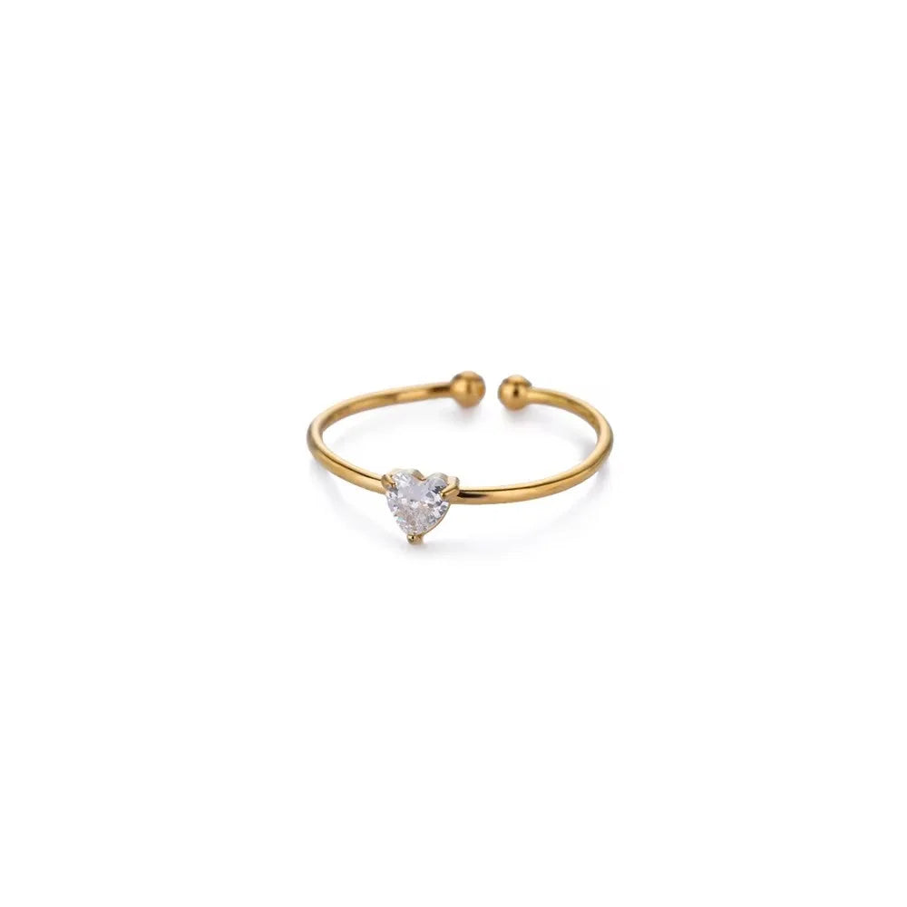 Custom Gold-Tone Birthstone Heart Ring – view 6 – Varex HQ