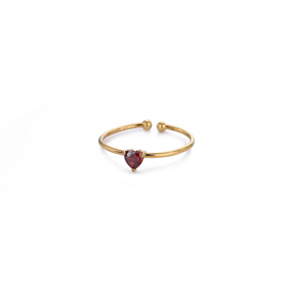 Custom Gold-Tone Birthstone Heart Ring – view 10 – Varex HQ