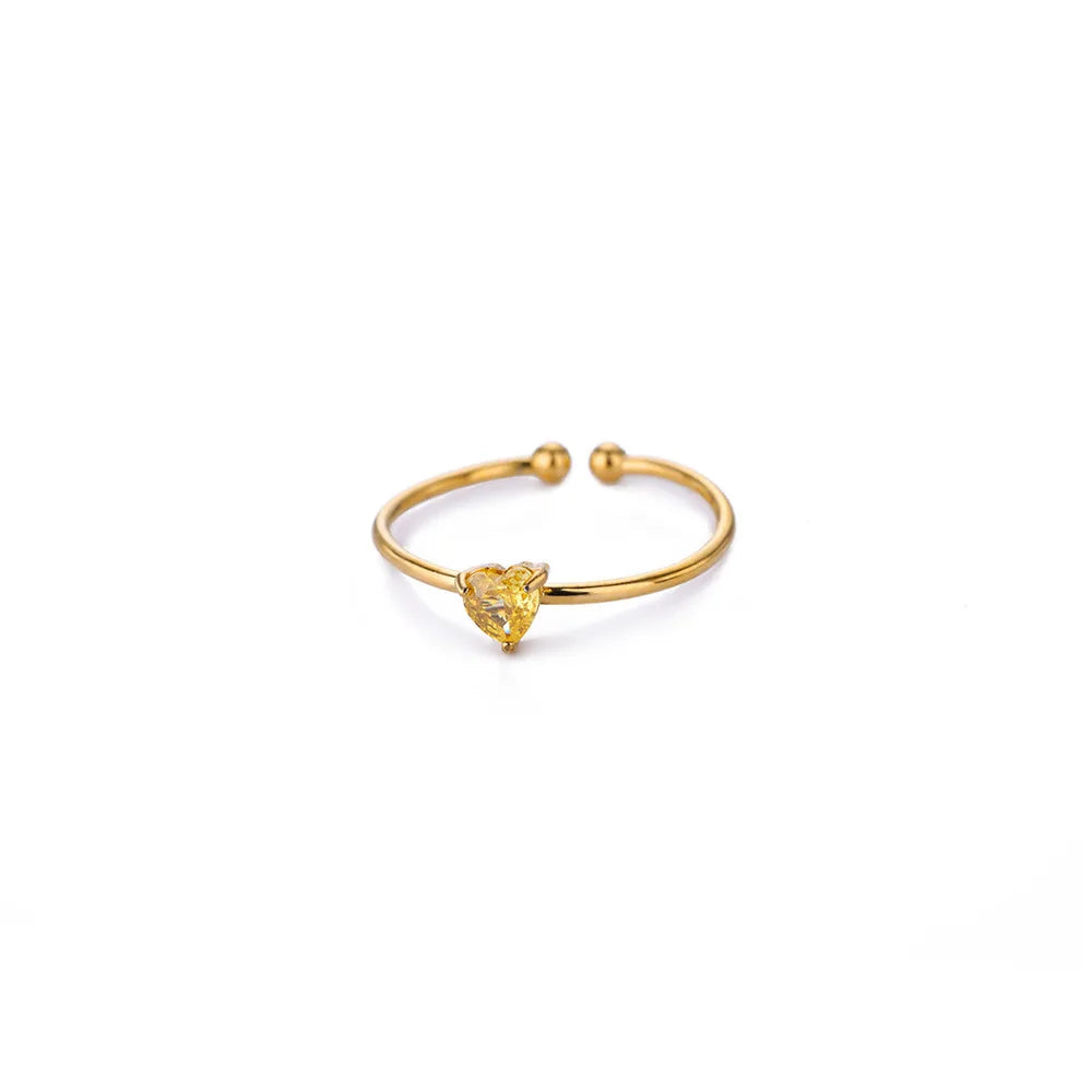 Custom Gold-Tone Birthstone Heart Ring – view 15 – Varex HQ