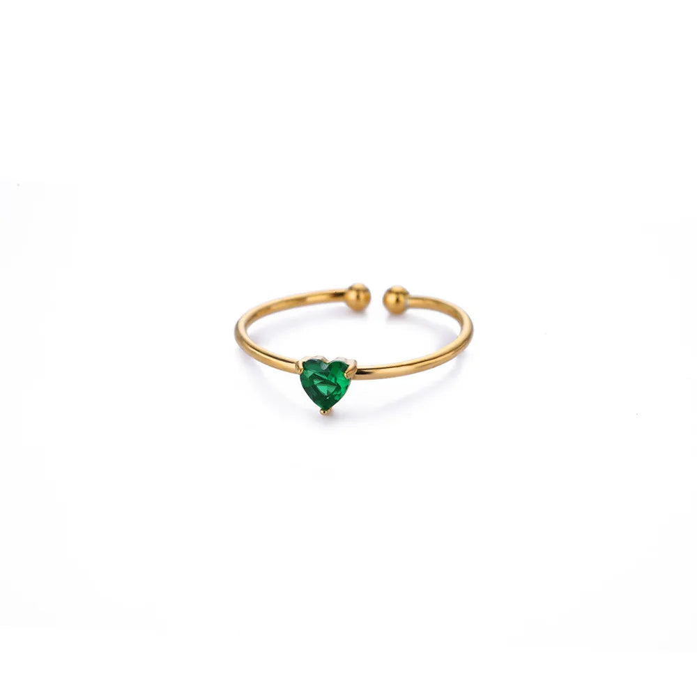 Custom Gold-Tone Birthstone Heart Ring – view 17 – Varex HQ