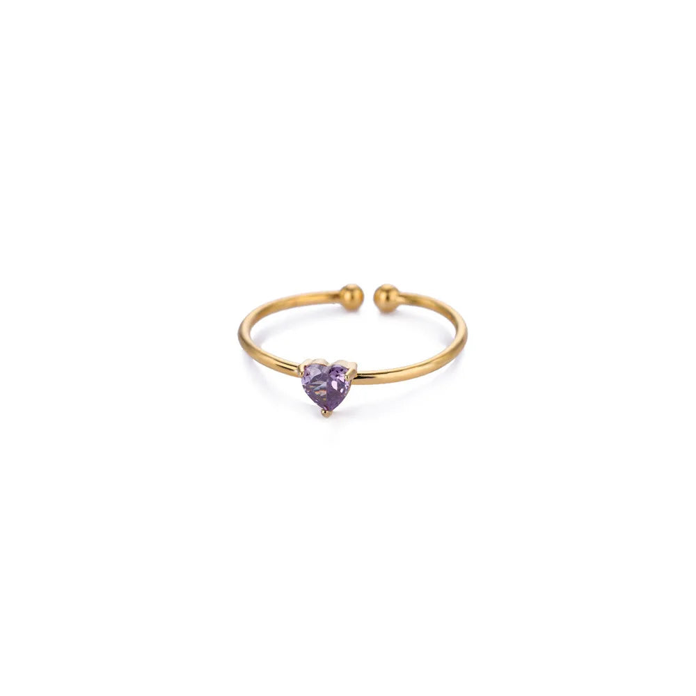 Custom Gold-Tone Birthstone Heart Ring – view 18 – Varex HQ