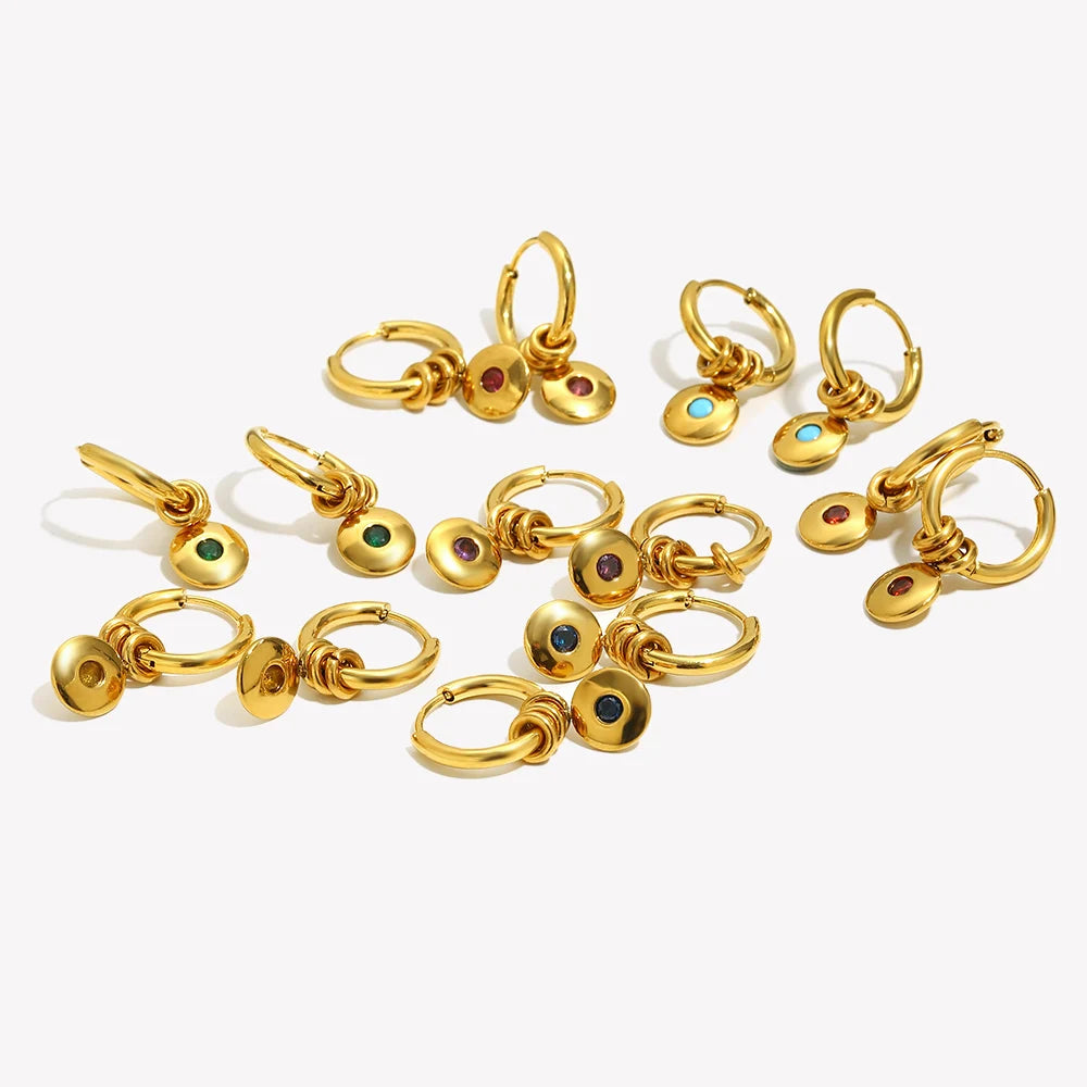 Custom Gold-Plated Birthstone Hoop Earrings – Varex HQ