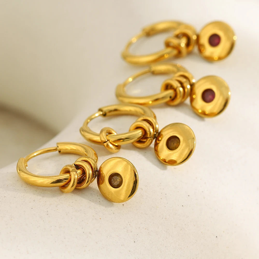 Custom Gold-Plated Birthstone Hoop Earrings – view 6 – Varex HQ