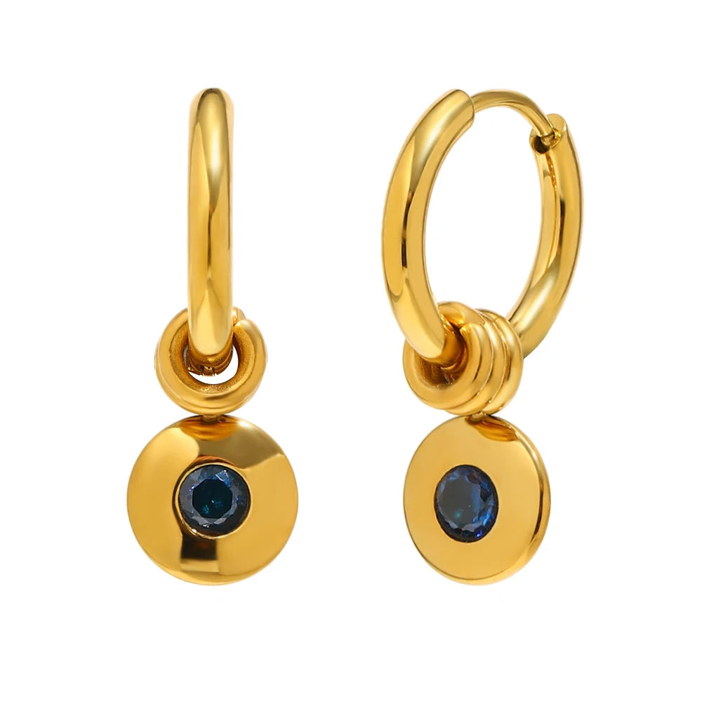 Custom Gold-Plated Birthstone Hoop Earrings – view 12 – Varex HQ